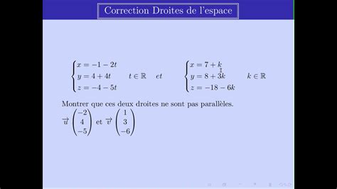 Representation Parametrique D Une Droite Youtube