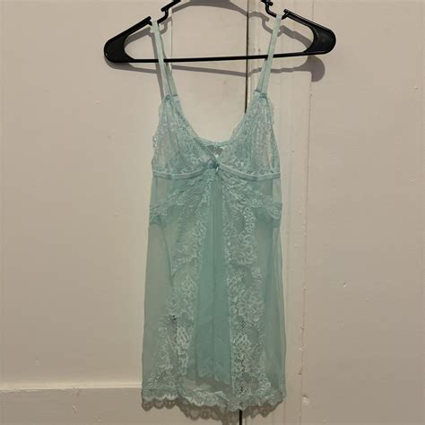 Blue Lace Lingerie Babydoll Top Fairycore Lingerie Depop