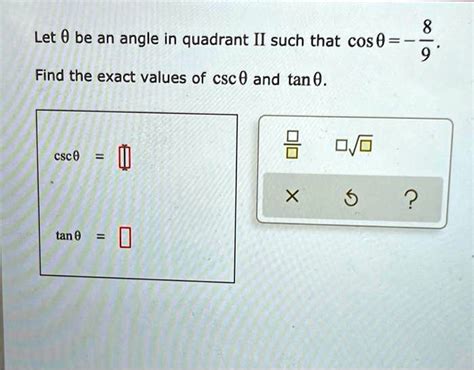 Solved Let Be An Angle In Quadrant Ii Such That Cos Find