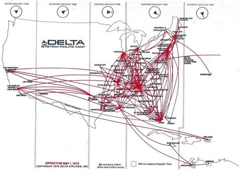 Delta Airlines Route Map May 1975 Mapporn