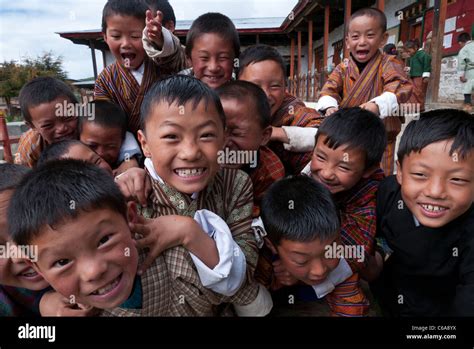 group of young schoolboys pausing. Ura boarding school. Bhutan Stock Photo - Alamy