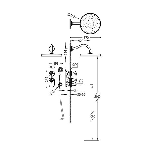 Tres Clasic Kit Robinet Thermostatique Encastr Voies Block System