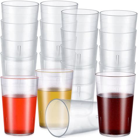 48 Pack Restaurant Grade 8oz Clear Plastic Cup Break Resistant Drinking Glasses Are Reusable