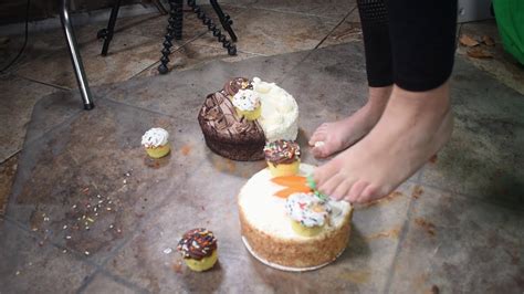 Cake Crush Bare Feet 2 Cakes Right Side Camera Youtube