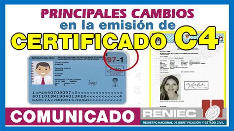 Reniec Implementa Nuevo Formato De Certificado C Para Combatir La