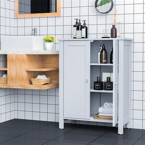 Costway Bathroom Floor Storage Cabinet Free Standing Storage Organizer