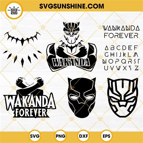 WAKANDA FOREVER SVG Bundle Black Panther SVG Bundle Wakanda Font SVG