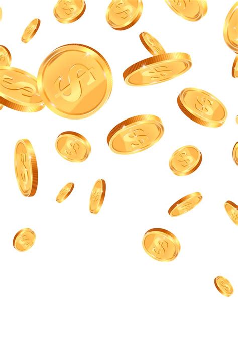 Realistic Falling Coins Gold 3d Coin Falling Down Jackpot