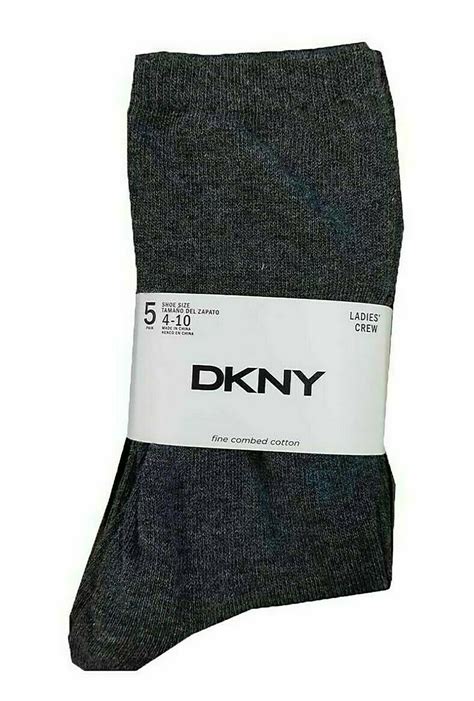 Dkny Womens Fine Combed Cotton Crew Socks 4 Pairs Black Grey 4 10