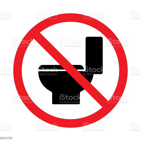 No Toilet Bowl Sign Icon Vector Stock Illustration Download Image Now