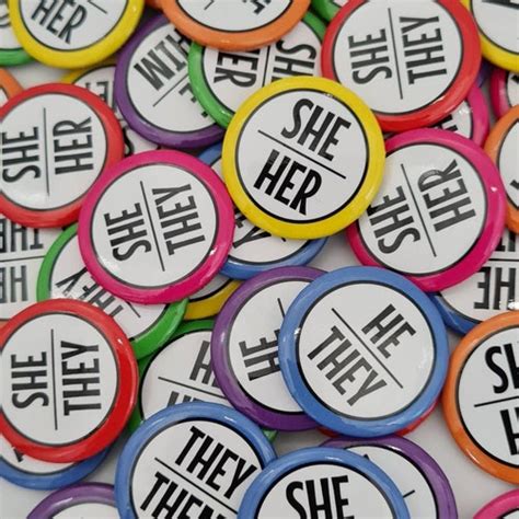 Bulk Pack Of Pronoun Pins 1 Inch 25mm Your Choice Of Etsy