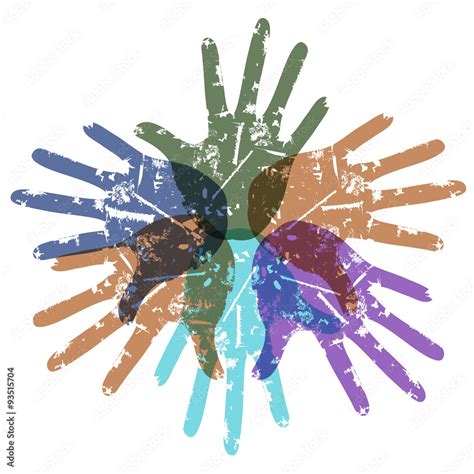 teamwork color hands around Stock Vector | Adobe Stock