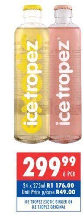 Ice Tropez Exotic Ginger or Ice Tropez Original 6 pck offer at Ultra Liquors