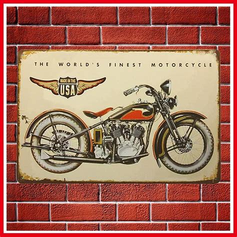 New USA Tin Sign Vintage Motorcycles Metal Signs Home Decor Vintage Tin ...