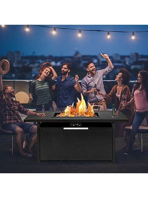 Costway 57 Rectangular Propane Gas Fire Pit 50000 Btu Heater Outdoor