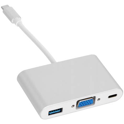 Adaptor W Pawonik Usb C Tata La Usb C Mama Hdmi Mama Vga Mama Alb