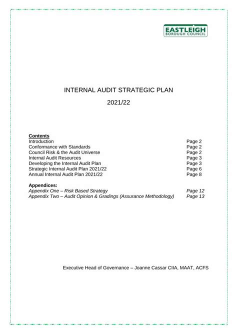 Pdf Internal Audit Strategic Plan Dokumen Tips