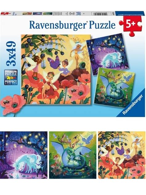 Ravensburger Puslespill 3x49 Brikker Magiske Karakterer 10105181