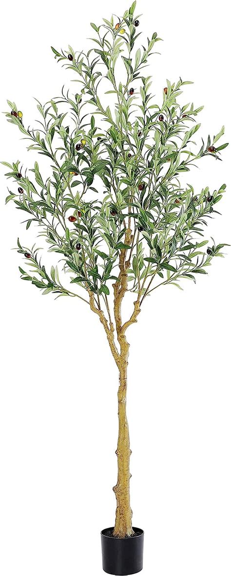 Tall Faux Olive Tree Ft In Realistic Texture Potted Silk Artificial