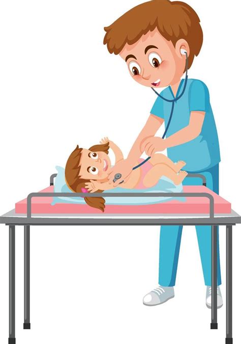 Pediatrician doctor examining baby 13174294 Vector Art at Vecteezy