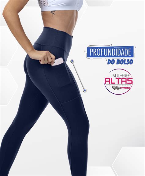 Legging Lisa Cós Alto Suplex Bolso Lateral Mulheres Altas Analu