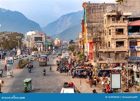 Busy Downtown Street Of Butwal City In Nepal Editorial Photo Image Of