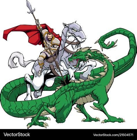 Saint george slaying the dragon Royalty Free Vector Image