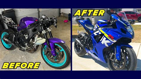 Suzuki Gsx R Wrecked Bike Rebuild Complete Rebuild Start To