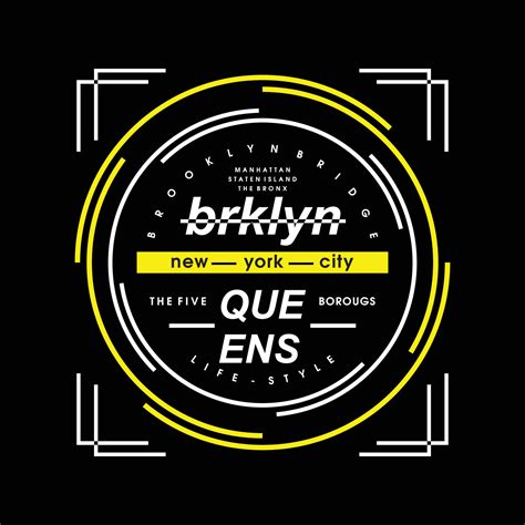 Brooklyn Queens Graphic Typography Vector For T Shirt Print Casual