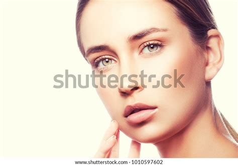 Beauty Caucasian Model Girl Nude Makeup Stock Photo 1010597602