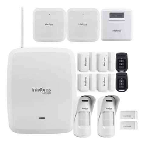 Kit Alarme Amt 8000 Intelbras Sensor Infra Externo E Magnéti