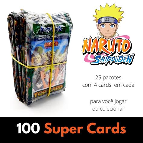 Kit 100 Cards Cartas Naruto Shippuden Para Brinca E Colecionar 25