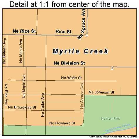 Myrtle Creek Oregon Street Map 4150950