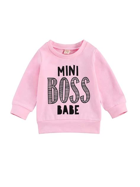 Nyslody Infant Baby Boys Girls Letter Print Hooded Sweatshirt Long