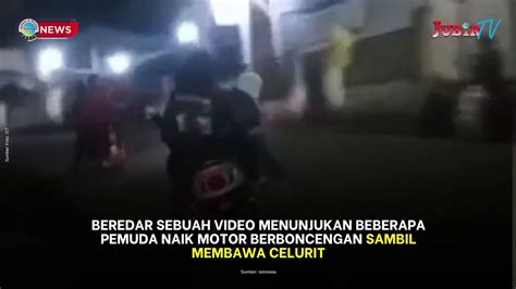 Beredar Vidio Pemotor Bawa Celurit Digesek Ke Aspal Di Daerah Sukabumi