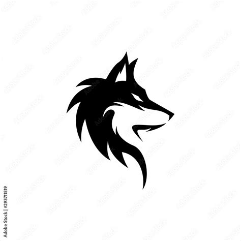 wolf silhouette logo design vector template Stock Vector | Adobe Stock