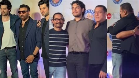 Salman hugs Aamir, son Junaid at Dono screening; Sunny poses with Rajveer, Karan | Bollywood ...