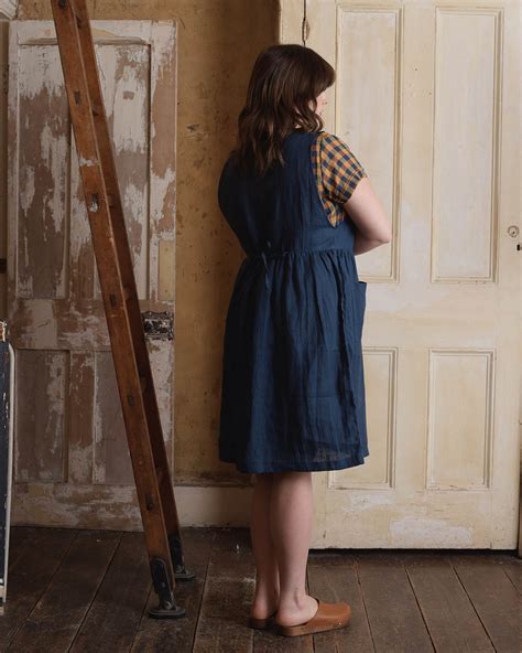 The Pinafore Dress In Navy Blue Pyne And Smith