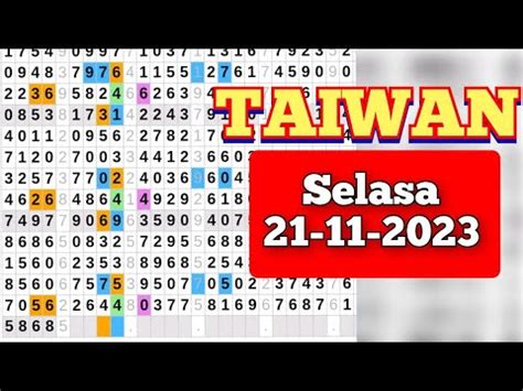 Tarikan Paito Taiwan Hari Selasa 21 11 2023 Prediksi Taiwan Hari Ini