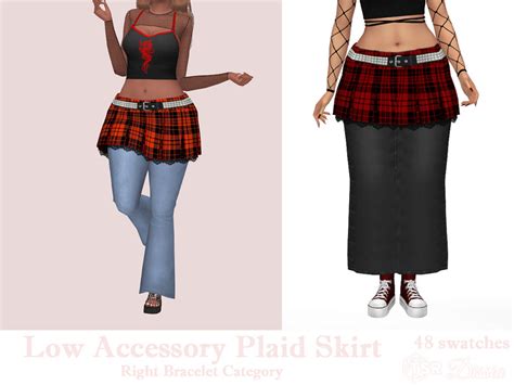 The Sims Resource Low Accessory Plaid Skirt