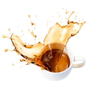 Coffee Splash On White Mug Isolated Transparent Background Coffee