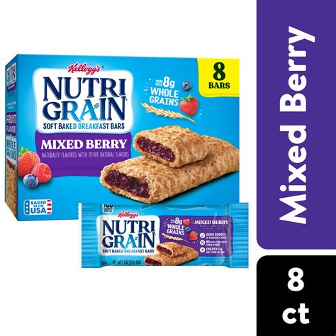 Great Value Fruit And Grain Cereal Bars Mixed Berry 13 Oz 16 Count