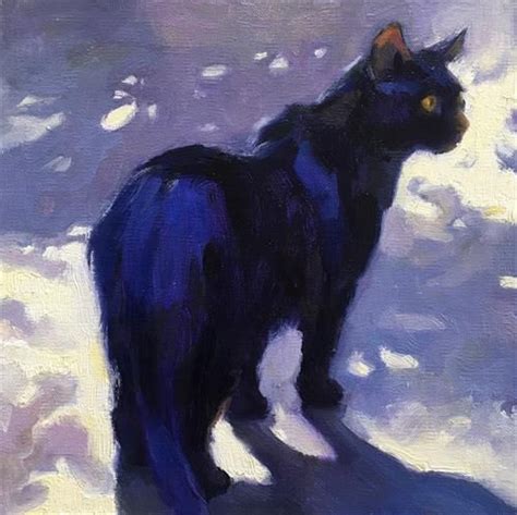 Daily Paintworks Original Fine Art Katya Minkina Black Cat