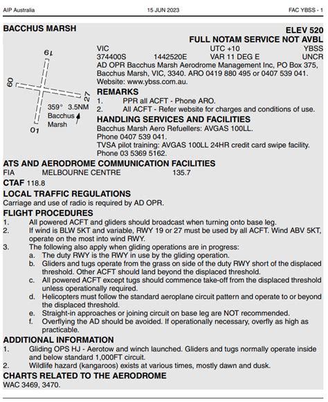 Ersa Page And How To Use The Aerodrome Bacchus Marsh Aerodrome