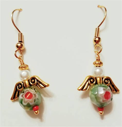 Angel Earrings Fairy Earrings Murano Glass Beads Swarowski Etsy