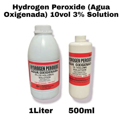 Hydrogen Peroxide Agua Oxigenada 10vol 3 Solution 1liter500ml Lazada Ph