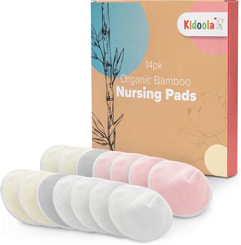 Kidoola Organic Bamboo Nursing Pads Pack Of 14 Reusable Washable