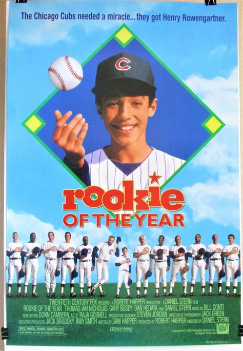 Rookie Of The Year Original 1993 27 X 40 Movie Poster Chicago Cubs