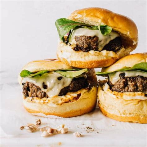 Juicy Mushroom Burgers With Swiss Foodess