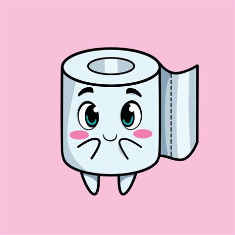 Toilet Paper Roll Character 22327675 Vector Art At Vecteezy